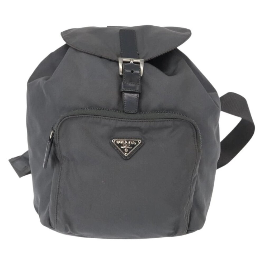 PRADA Backpack Nylon Gray Silve